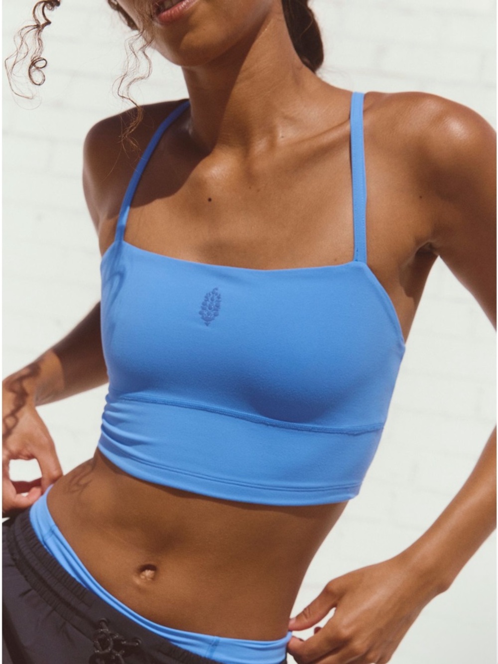 NWT FP Movement Never Better Bandeau Bra Riviera Blue Medium